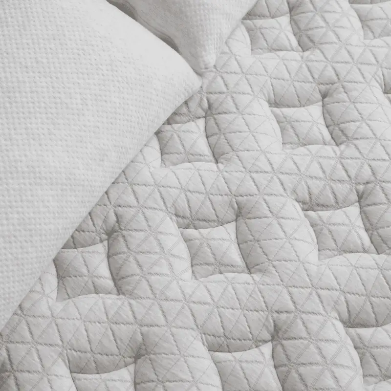Helix Midnight Luxe 6 Close-up of Helix Midnight Luxe mattress cover featuring quilted texture and soft, breathable fabric, designed for optimal comfort and support for side sleepers.