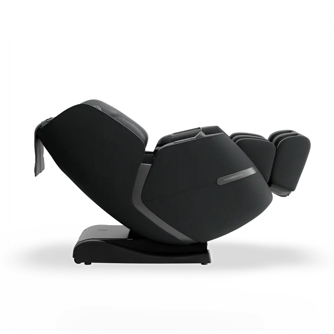 Positive Posture Solara 9 Positive Posture Solara massage chair in pewter, showcasing a sleek design with ergonomic contours and a space-saving profile, ideal for therapeutic relaxation and modern home aesthetics.
