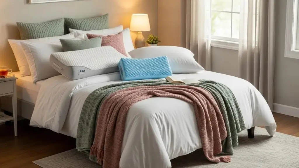 Variety Of Pillows On A Cozy Bed Representing The Best Pillow Options For Better Sleep 9E97640B 3273 46Cc B833 E7C7A2A7B189